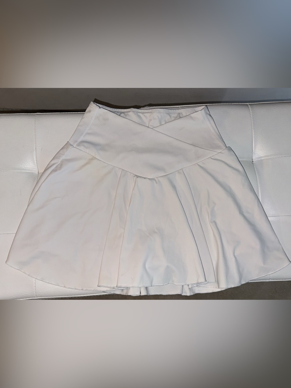 White Pleated Mini Skirt